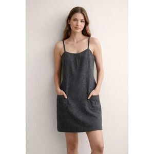American Eagle Gray Wool Blend Mini Dress Pockets Size 0 NWT